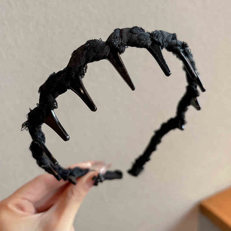 Simple con dientes ondulados banda de cabello para mujeres de alta presión craneal banda de cabello para el cabello diaria universal clip de cabello acabado artefacto tocado