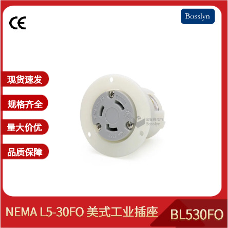 BOSSLYN NEMA L5-30 美规插座 美标插座 暗装固定插座 机柜插座