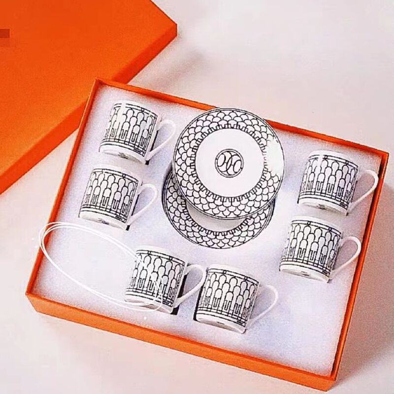 European-Style Turkish Espresso Cup, High-Value British-Style Small Luxury Afternoon Tea Ceramic Cup and Saucer Set for Export