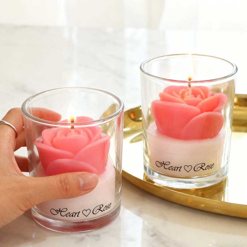 Velas perfumadas en forma de rosa al por mayor regalos creativos para el día de San Valentín para el hogar fragancias acompañadas de adornos de velas a través de la frontera image 5