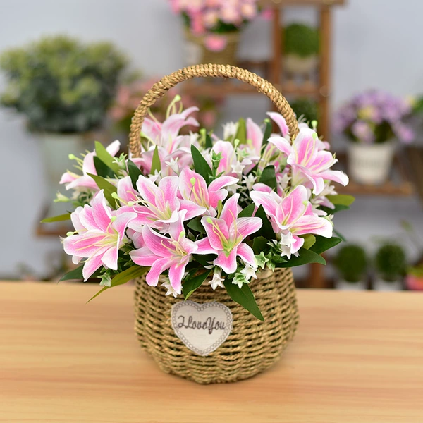 Pink lily+round