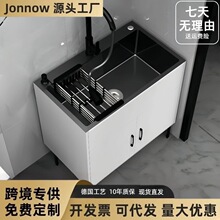 厨房不锈钢洗菜盆一体柜洗碗池家用简易洗菜池橱柜单双槽水槽柜子