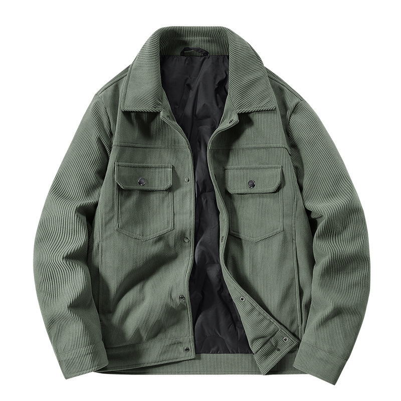 [901A] explosive winter men's corduroy down jacket men's coat lapel warm 90 velvet jacket men
