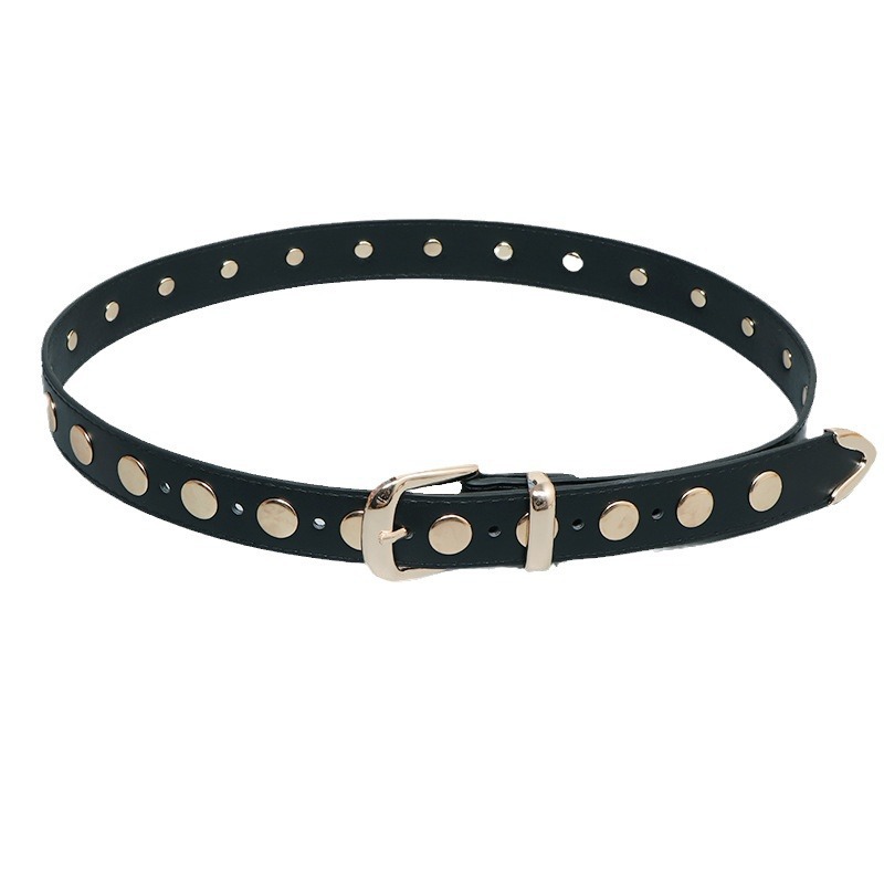 Új szegecses öv, férfi divatos punk farmeröv, férfi és női ifjúsági hip-hop utcai tánchoz való díszítő öv_voghion.com