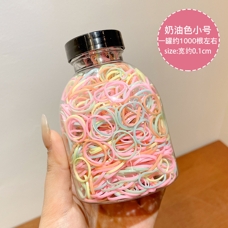 El cabello del bebé está atado, la banda elástica alta, la banda elástica desechable, la trompeta de color para niños no daña el cabello, la banda elástica pequeña