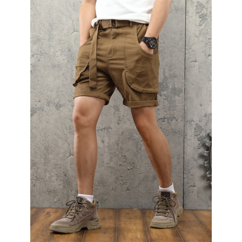 Summer Multi-Pocket Biker Cargo Shorts for Men, Trendy Brand, Slim Fit, Straight-Leg, 5-Point Length Shorts Summer Multi-Pocket Biker Cargo Shorts for Men, Trendy Brand, Slim Fit, Straight-Leg, 5-Point Length Shorts