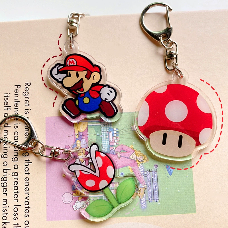 Cartoon acrylic creative keychain, bag for keys, pack, pendant