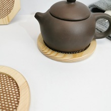茶壶垫餐桌中式杯垫创意木质圆形木质茶杯垫隔热垫隔热板批发批发