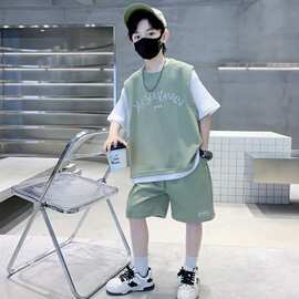 男童夏装套装2025新款儿童短袖夏季帅气网红炸街夏款两件套衣服潮
