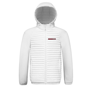 25 Cross-Border Winter New Men's Long Strip Logo Detachable Hooded Spliced ​​Sleeves Popular Cotton Coat