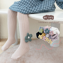 2023儿童裤袜春秋季女童连裤袜精梳棉花瓣兔婴儿宝宝打底裤批代发