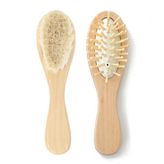Hemu wool baby wool brush set hair comb baby comb soft massage scalp brush soft hair ringworm brush