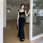 无袖显瘦法式蕾丝吊带裙