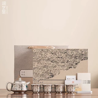 99纯银茶具茶杯高端礼盒博物馆文创乔迁退休长辈生日爸爸新年