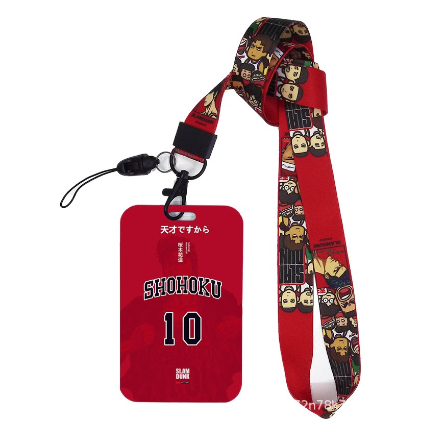 Dibujos animados japoneses slam dunk competencia nacional tarjeta de estudiante tarjeta de comida tarjeta de autobús cubierta certificado de trabajo titular de la cuerda del teléfono móvil