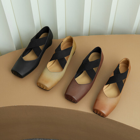 Retro autumn Mary Jane shoes square toe low-cut