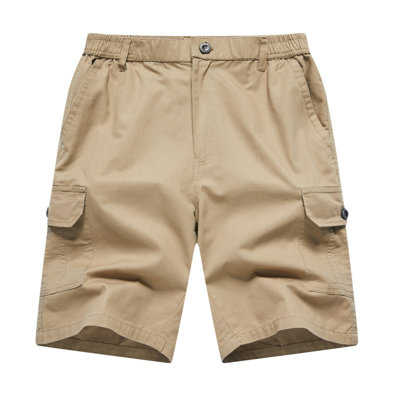 Diyu Shenlong Men's Summer Thin Breathable Business Casual Shorts Trendy Solid Color Mature Dad Pants