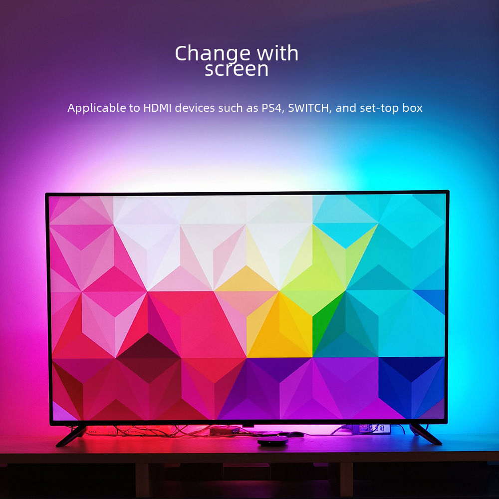 화면 동기식 빛 낙서와 화면 분위기 조명 링크 HDMI TV 구글 음성 지능형 분위기 빛