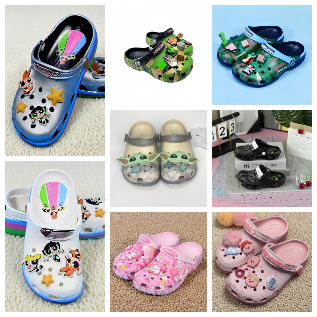 Clásico estrella de tarjeta en el lugar zapatos agujero para niños sandalias antideslizantes zapatillas de cabeza de niños zapatillas de playa al por mayor
