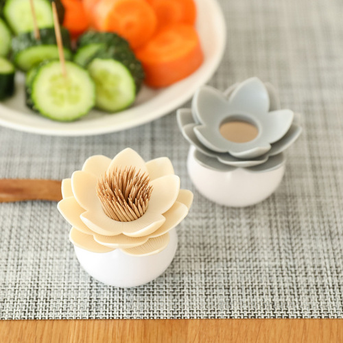 Creative new product Lotus cotton swab tube, home daily toothpick box, cotton swab box, portable tooth picking bamboo skewer storage box