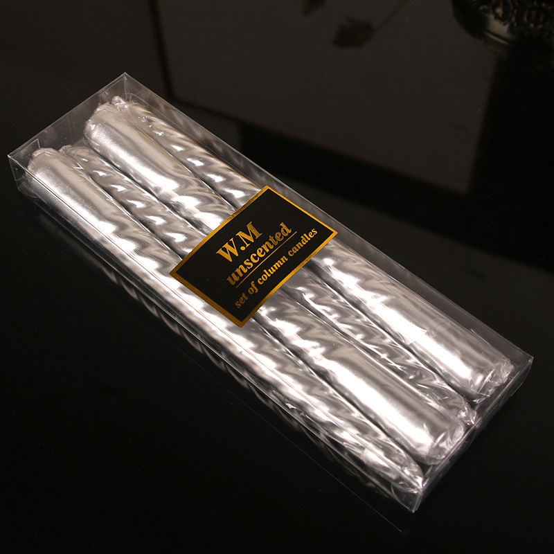 Vela de la boda multicolor vela espiral tira de oro rojo blanco plata candelabro cumpleaños nacarado mesa de noche