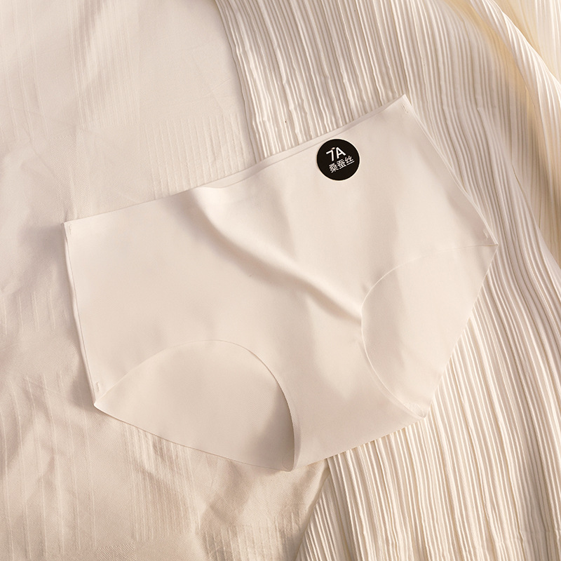 Bragas sin costuras, entrepierna antibacteriana femenina 7A, niña de seda de morera, ejercicio, yoga sin caderas, seda de hielo, cintura media, curva sexy