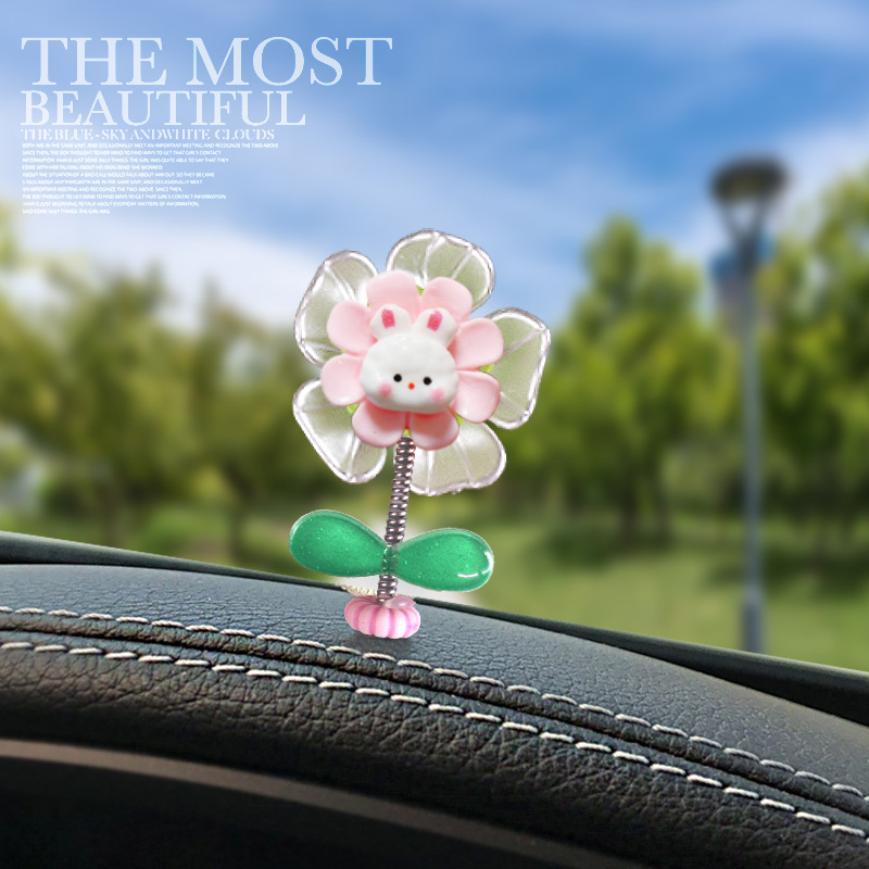 [Explosión] Douyin nuevo adorno de coche flor de cabeza sacudida pequeño animal adorno de coche adornos de primavera lindo panda