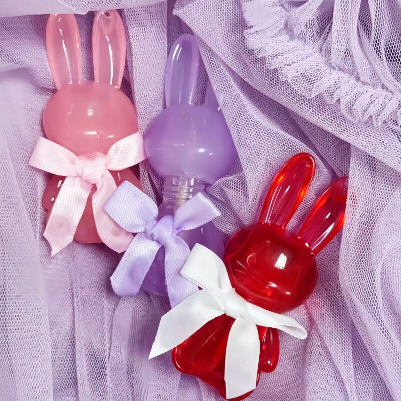 2.5 ミリリットル/5 ミリリットルカスタマイズ可能な複数の仕様かわいいウサギのリップグロスチューブリップ釉薬チューブ包装材料リップオイルボトルキーホルダー付き|undefined