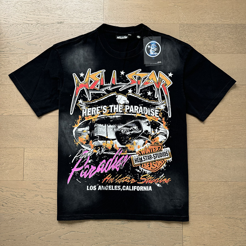 新型美潮Hの星シリーズプリント双紗純綿カジュアル男女夏カジュアルゆったり半袖tシャツ|undefined