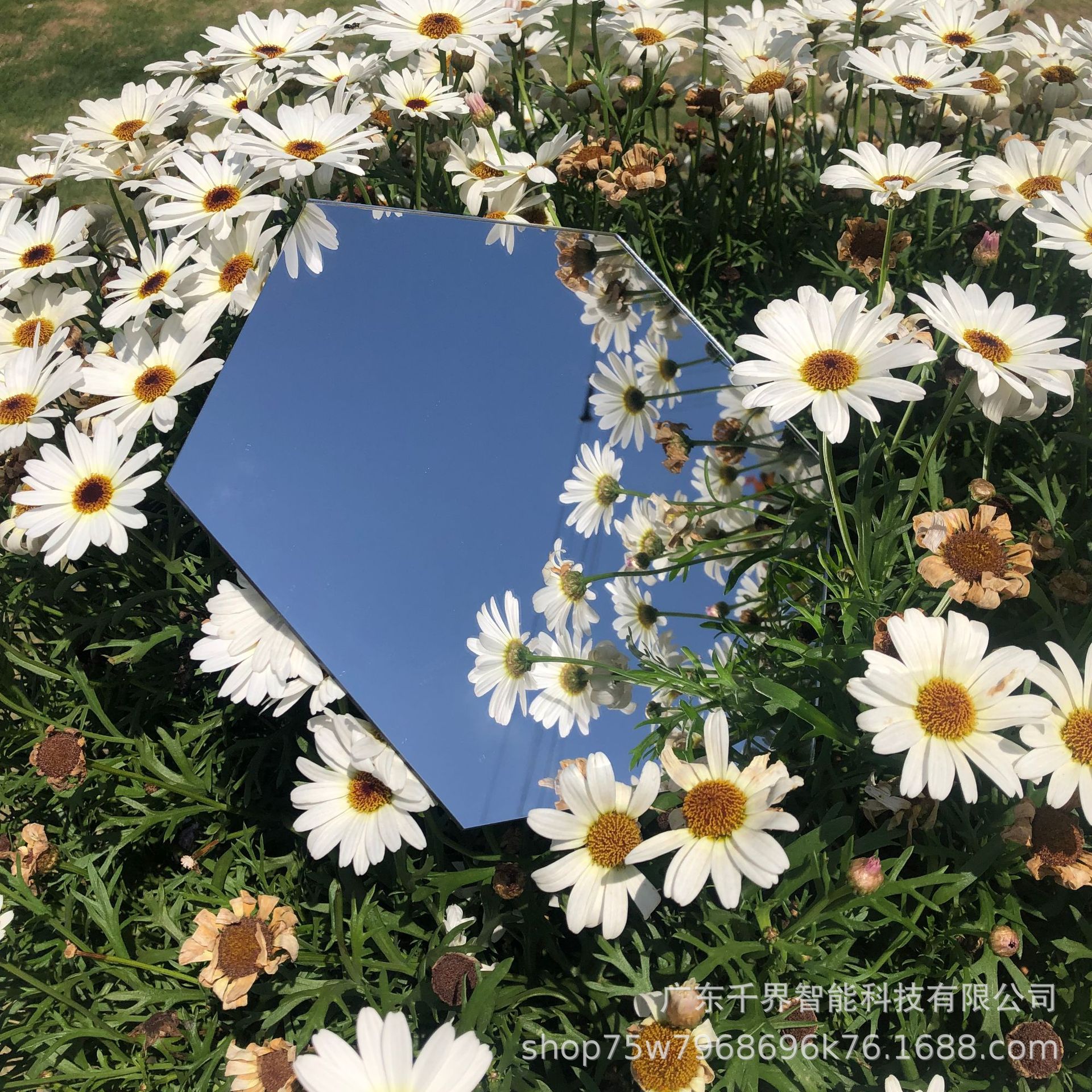 厂家批发六边形亚克力镜面墙贴创意时尚镜子贴家居装饰贴饰墙贴