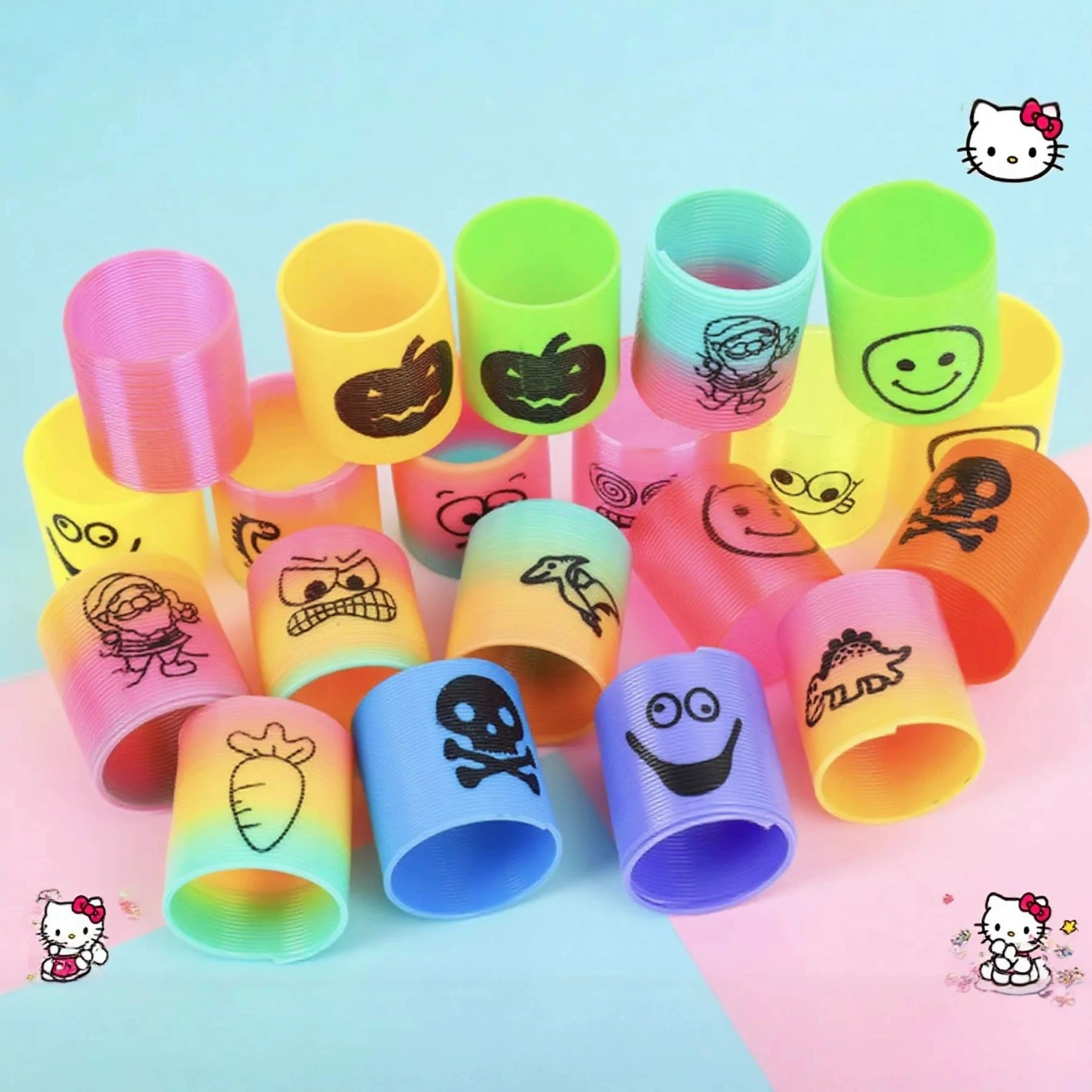 Радужная маленькая Slinky, разнообразная башня, красочное эластичное кольцо, игрушка, ностальгия, опт
