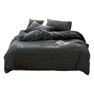Japanese soft nude sleep! Tianzhu cotton four-piece cotton bed sheet quilt cover Japanese simple bedding
