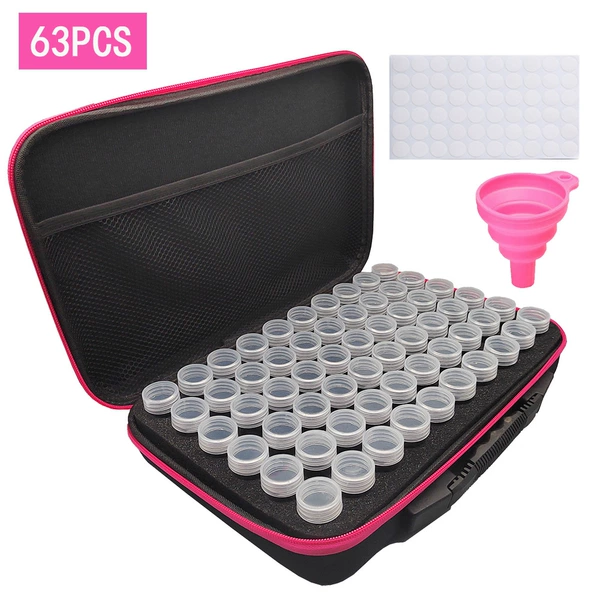 Fuchsia bag, sticker, funnel