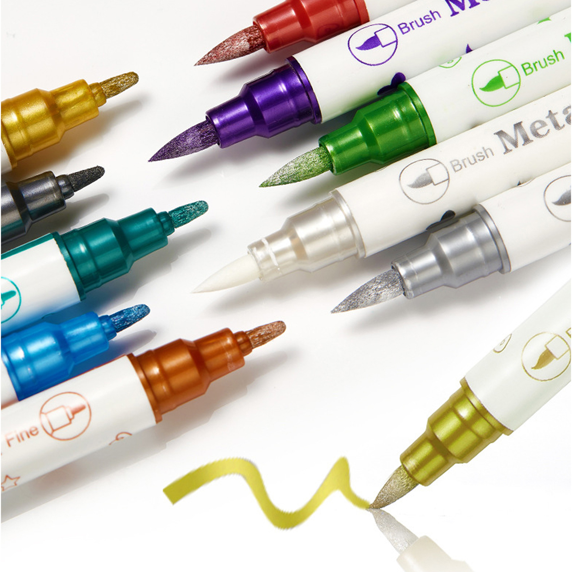 Cross-border especial de doble cabeza pintura de uñas graffiti pluma tatuaje pluma 10 colores conjunto mano cuenta pintura acrílico rotulador