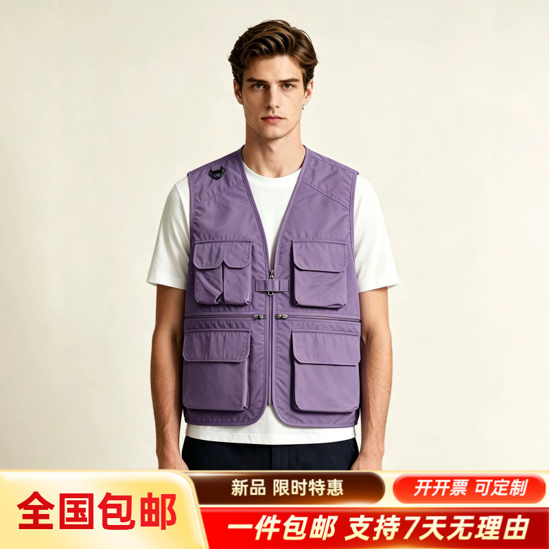 Customized new outdoor activity vest, fashionable multi-pocket vest, breathable casual workwear, photography workwear Customized new outdoor activity vest, fashionable multi-pocket vest, breathable casual workwear, photography workwear