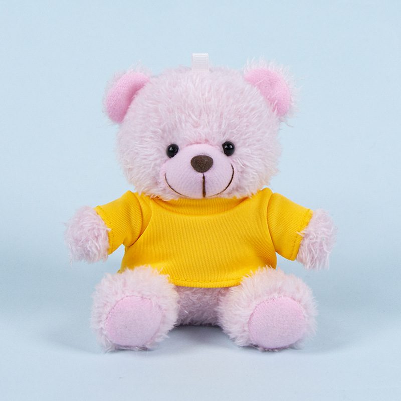 Lindo osito llavero colgante regalo creativo muñecas de peluche vestidas osito de peluche colgante de mochilas escolares para parejas