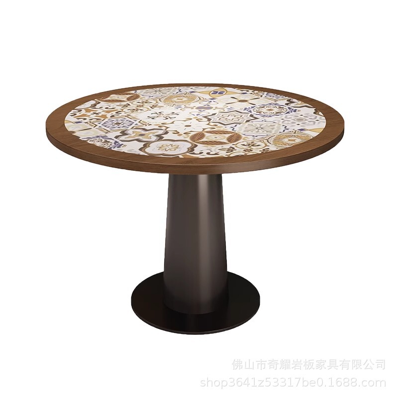 复古圆桌子咖啡厅烘焙甜品小吃港式糖水铺桌椅组合东南亚风格|undefined