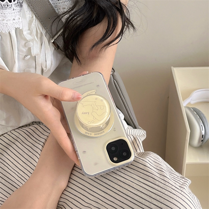 Linda línea casa cachorro para iPhone15 crema magnética amarillo 16ProMax funda para teléfono 13 Apple 14 hembra