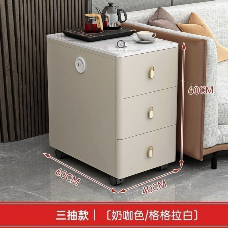 Gabinete de sofá, mesa de té móvil, mesa de té de lujo ligera, mesa de té moderna, mesa de té simple, gabinete de té para el hogar