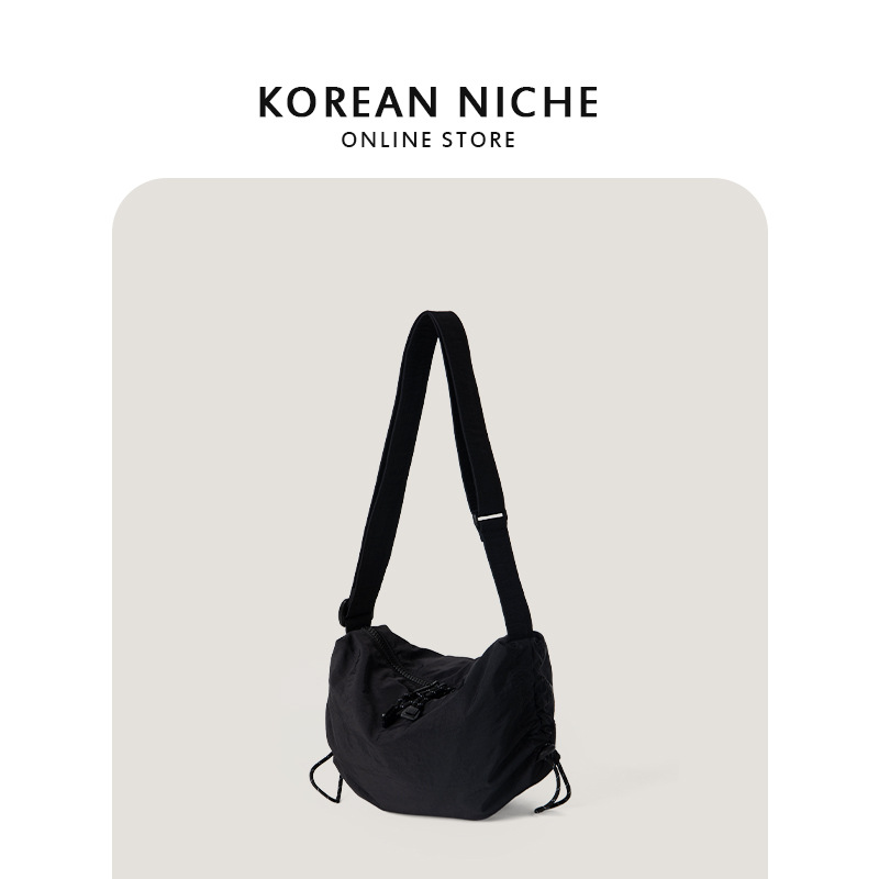 Korean version of Instagram niche design, nylon drawstring canvas bag, women's new fashionable and casual versatile_voghion.com