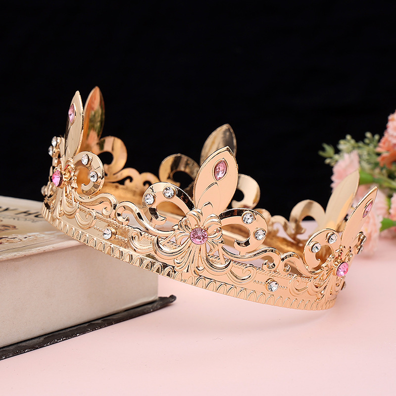 Los hombres de oro rey corona tocado adulto cumpleaños corona Halloween etapa ópera rendimiento unisex