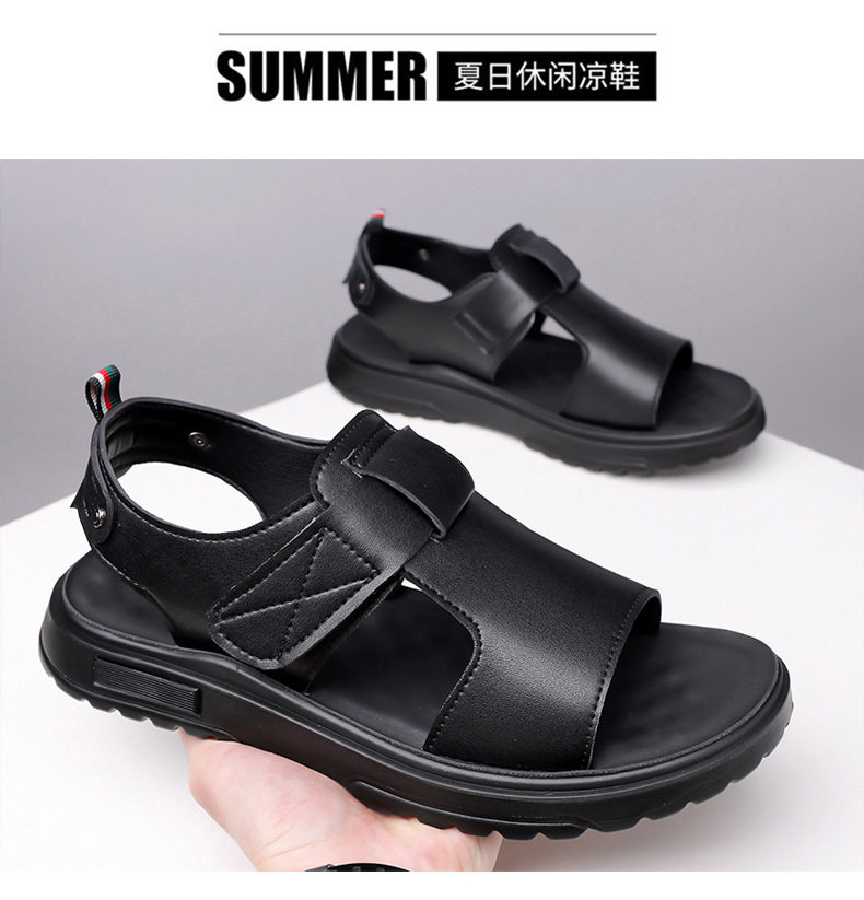 Dép sandal nam đế dày hở mũi quai ngang cỡ lớn chống nước — C6099 Màu nâu, C6099 màu đen chi tiết 22