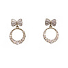 Earrings with bow, advanced ear clips, simple and elegant design, internet celebrity, high-quality style