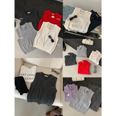 【MISS密思家】秋冬叠穿必备百搭羊毛针织马甲(含30%羊毛)A06701