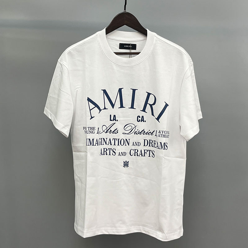 Amiriアメリカ潮牌高街男女カップル同項ゆるい半袖tシャツ夏薄い丸襟半袖|undefined