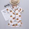 Summer cartoon children's pijama suitable for men and women, Korean style, wholesale, with short sleeve