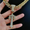Golden line big metal sword, men's pendant hip-hop style with accessories, necklace, suitable for import, new collection