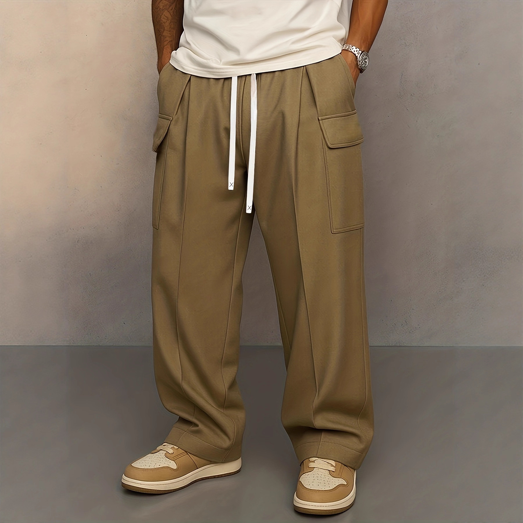 Amazon Foreign Trade Spandex Cargo Pants Foreign Trade Plus Size Long Pants Amazon Pants Men Multi-Pocket Durable Long Pants