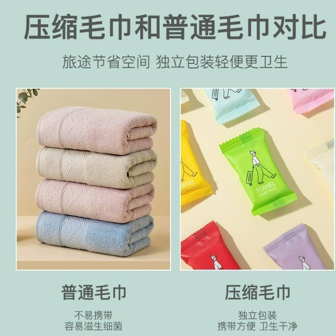新しい圧縮タオルポータブル純綿使い捨てフェイスタオル厚みのある旅行用独立した箱入りフェイスタオル|undefined