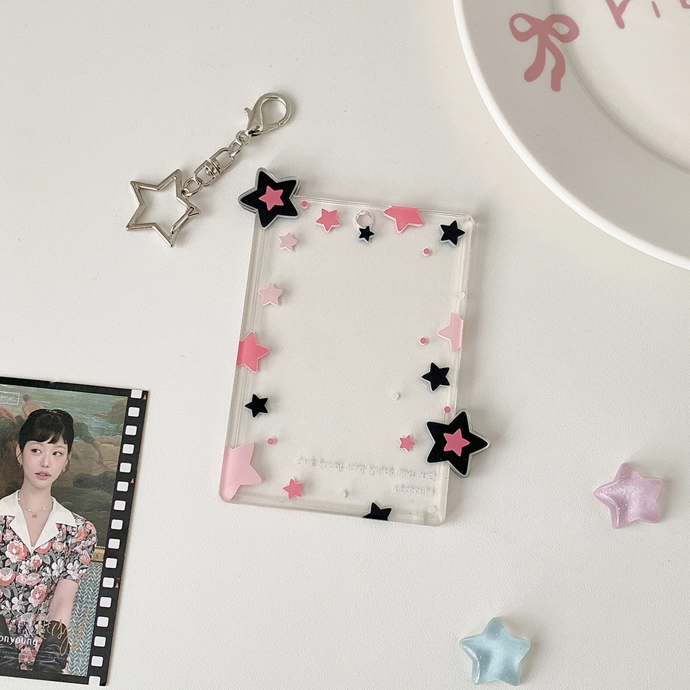 Hisocute tarjeta de estrella de color de tres pulgadas colgantes de pantalla de colgantes de tarjeta pequeña bolsa colgante